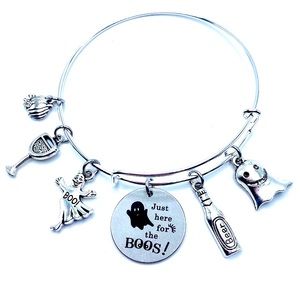Halloween Bracelet Just Here For The Boos Ghost Charms May Be Personalized